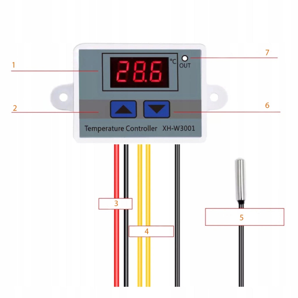 Termostato Elettronico XH-W3001 1500W – Controllo Universale Temperatura | AC 110-230V, -50°C a +110°C