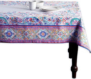 Tavolo da pranzo 100% cotone con fiori di India per cucina | sala da pranzo | tovaglia | decorazione per feste | matrimoni | primavera | estate (140 cm x 180 cm, rettangolare)