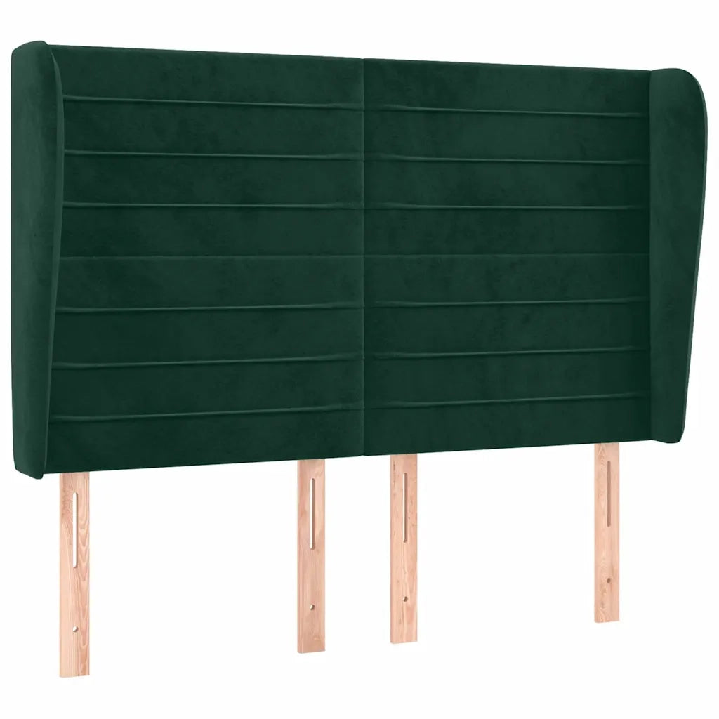 Testiera ad Orecchio Verde Scuro 147x23x118/128cm in Velluto 3118147