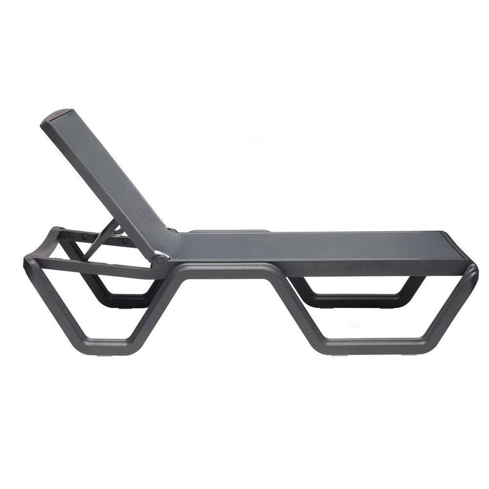 Lettino Prendisole Pieghevole da Spiaggia Piscina Giardino Vela Scab Colore: Antracite - Antracite