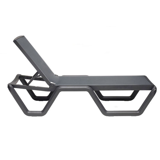 Lettino Prendisole Pieghevole da Spiaggia Piscina Giardino Vela Scab Colore: Antracite - Antracite