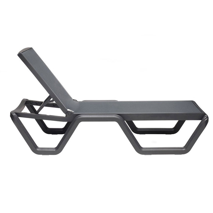 Lettino Prendisole Pieghevole da Spiaggia Piscina Giardino Vela Scab Colore: Antracite - Antracite