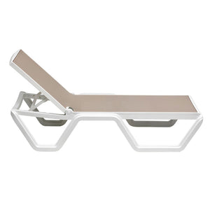 Lettino Prendisole Pieghevole da Spiaggia Piscina Giardino Vela Scab Colore: Bianco - Tortora