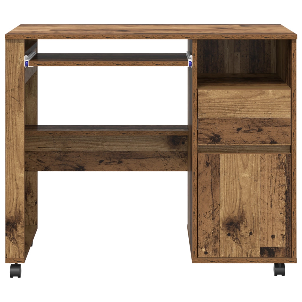 Scrivania Marrone Legno Vecchio Truciolare, Metallo Standard