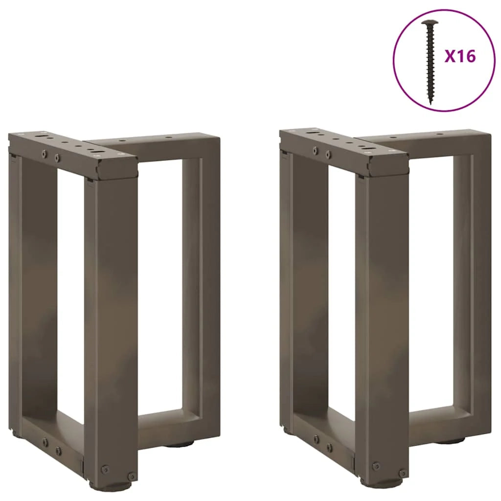 Set di 2 gambe robuste a T per tavolino da caffè 38 x 25 x 42 cm con piedini regolabili design moderno acciaio nero 02_0057297