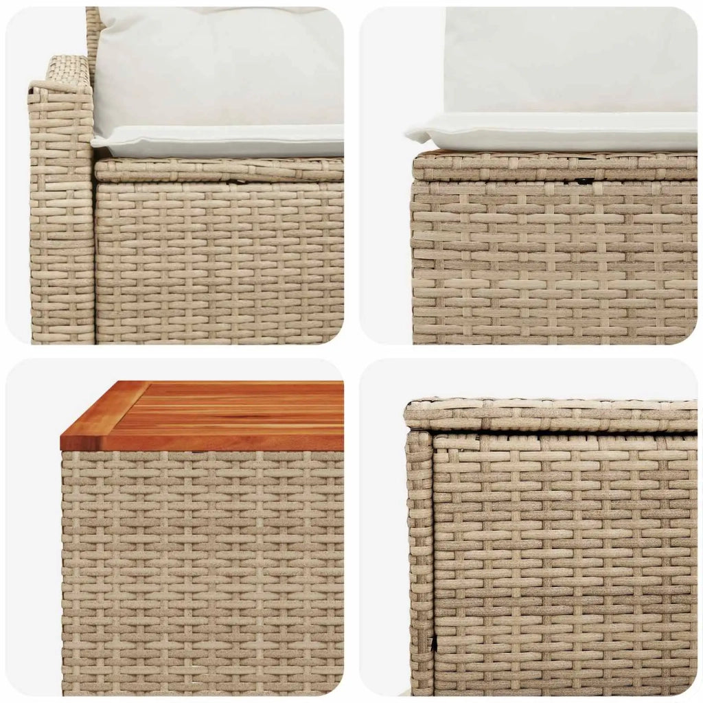 Set di divani 8 pz Beige e Bianco Crema 3448234