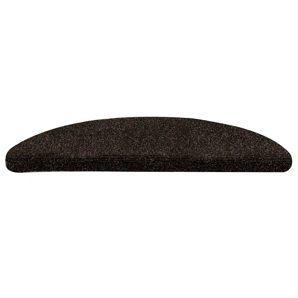 Tappetini per scale autoadesivi 20 pz 56x17x3 cm marrone scuro semicircolari 3365673