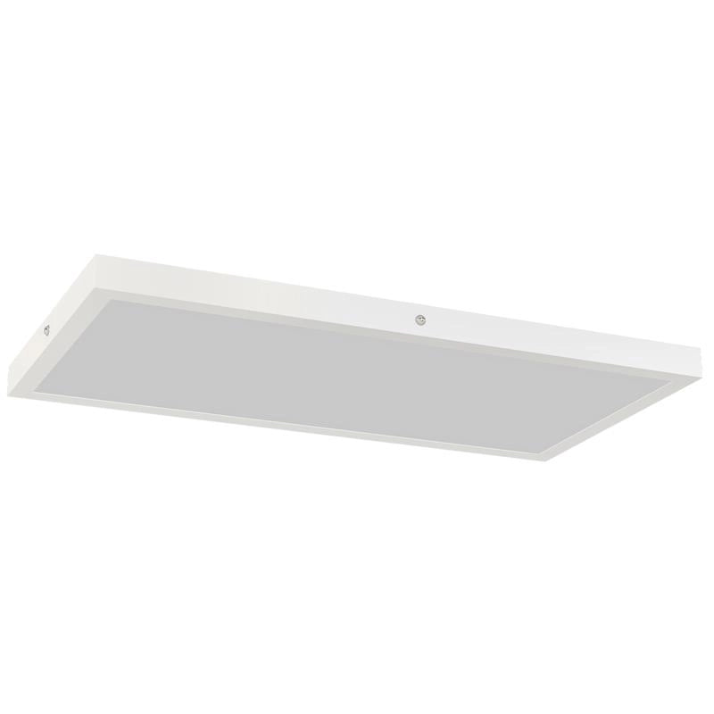 SET 2 PLAFONIERE LED SOTTILI E MINIMAL CON COLORE REGOLABILE, IN ACCIAIO E PLASTICA, 60X30X3.7 CM, BIANCO