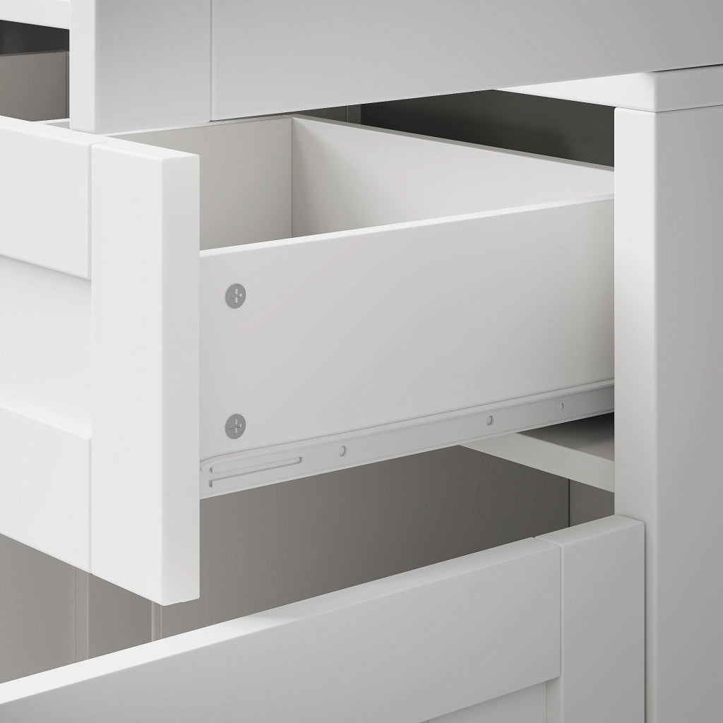 Libreria Alta con Ante e Cassetti ¨C MINIMAL ¨C Bianco, 140x38.5x175