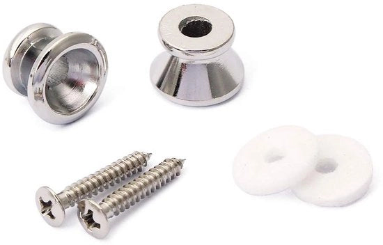 Accessori per chitarra - Chiusure per chitarra e basso - Facili da installare - Cromo - Estremità metallica - Adatti a tutti gli strumenti a corda