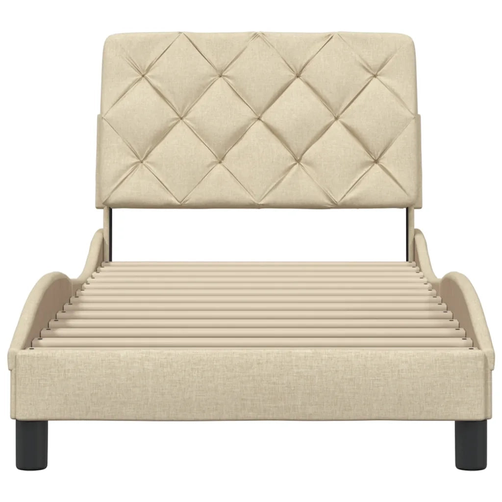 Giroletto senza Materasso Crema 80x200 cm in Tessuto