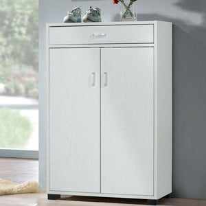 Mobile Scarpiera Casa 5 Ripiani Porta Scarpe 2 Ante Cassetto Mobiletto Bianco