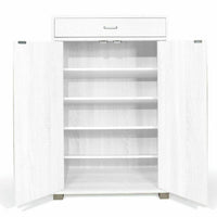 Mobile Scarpiera Casa 5 Ripiani Porta Scarpe 2 Ante Cassetto Mobiletto Bianco