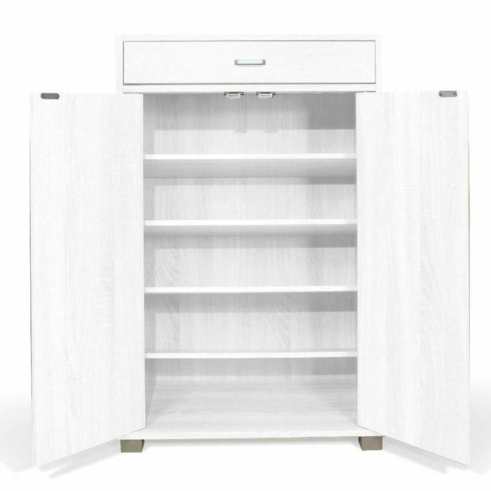 Mobile Scarpiera Casa 5 Ripiani Porta Scarpe 2 Ante Cassetto Mobiletto Bianco