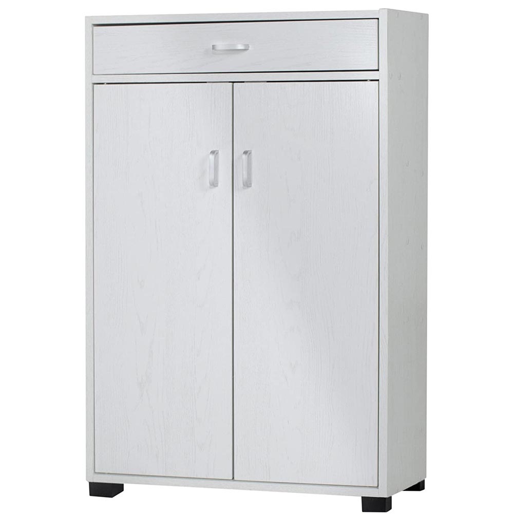 Mobile Scarpiera Casa 5 Ripiani Porta Scarpe 2 Ante Cassetto Mobiletto Bianco