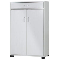 Mobile Scarpiera Casa 5 Ripiani Porta Scarpe 2 Ante Cassetto Mobiletto Bianco