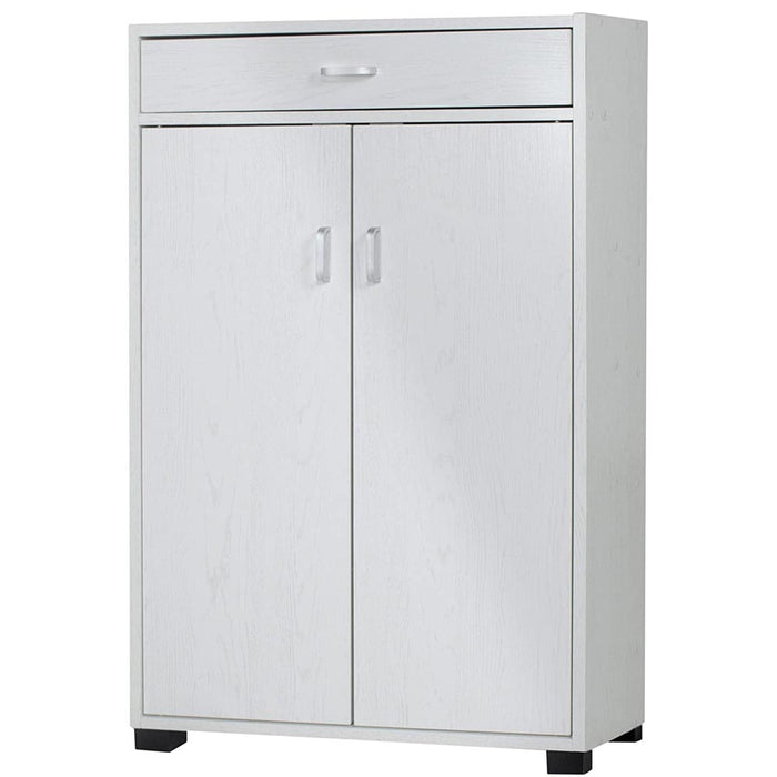 Mobile Scarpiera Casa 5 Ripiani Porta Scarpe 2 Ante Cassetto Mobiletto Bianco