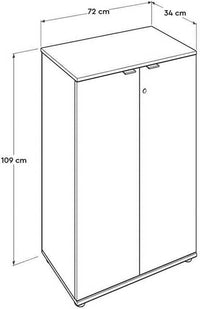 Mobile Scaffale 3 Ripiani Casa Ufficio Portadocumenti Con Chiave 2 Ante Quercia