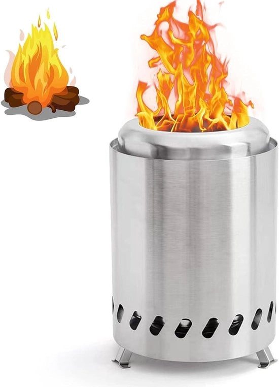 Vantaggio di cucina a tre fiamme per campeggio e uso all'aperto, scala di sicurezza fumogenica da 20 x 14 x 14 cm in acciaio inossidabile