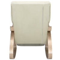 Sedia a Dondolo Poltrona Relax Cotone Beige Schienale e Poggiapiedi Regolabile