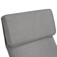 Sedia a Dondolo Poltrona Relax Cotone Grigio Schienale e Poggiapiedi Regolabile