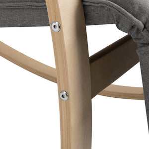 Sedia a Dondolo Poltrona Relax Cotone Grigio Schienale e Poggiapiedi Regolabile