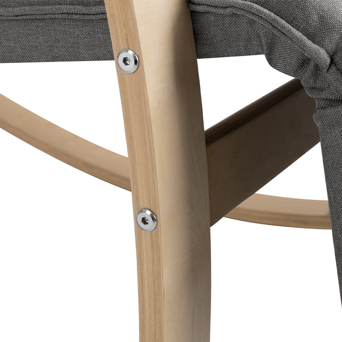 Sedia a Dondolo Poltrona Relax Cotone Grigio Schienale e Poggiapiedi Regolabile