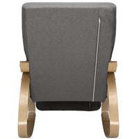 Sedia a Dondolo Poltrona Relax Cotone Grigio Schienale e Poggiapiedi Regolabile