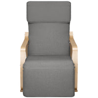 Sedia a Dondolo Poltrona Relax Cotone Grigio Schienale e Poggiapiedi Regolabile