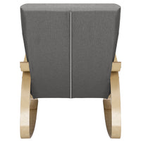 Sedia a Dondolo Poltrona Relax in Cotone Grigio con Schienale Cuscino Ergonomici