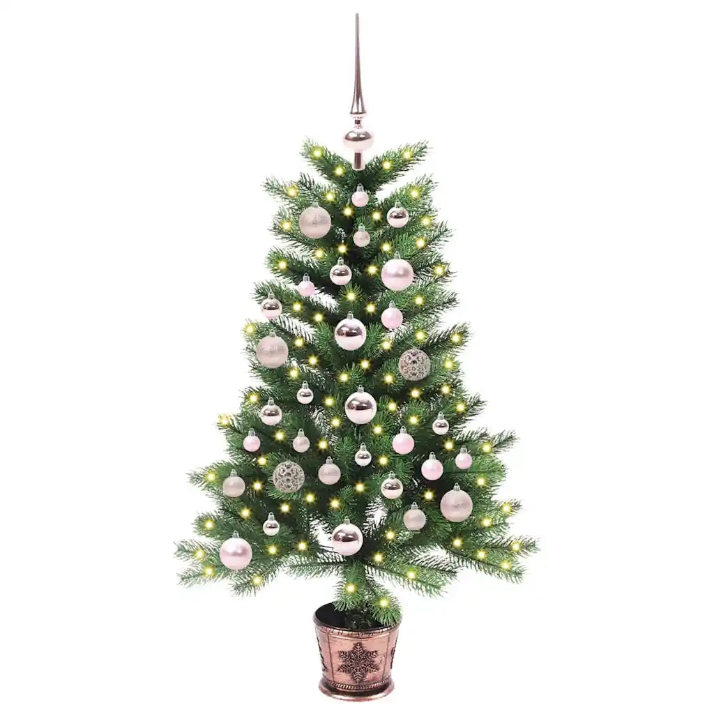 Albero di Natale | Decorazioni natalizie con 150 LED con supporto Verde 90 cm PE