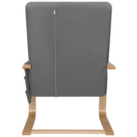 Sedia Poltrona Relax Ergonomica Rivestimento Cotone Grigio con Borsa 2 Scomparti