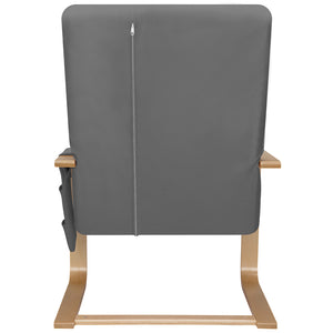 Sedia Poltrona Relax Ergonomica Rivestimento Cotone Grigio con Borsa 2 Scomparti