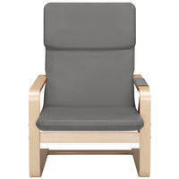 Sedia Poltrona Relax Ergonomica Rivestimento Cotone Grigio con Borsa 2 Scomparti