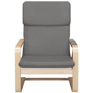 Sedia Poltrona Relax Ergonomica Rivestimento Cotone Grigio con Borsa 2 Scomparti