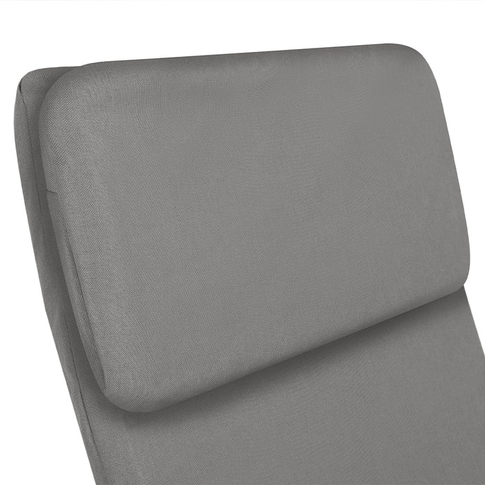 Sedia Poltrona Relax Ergonomica Rivestimento Cotone Grigio con Borsa 2 Scomparti
