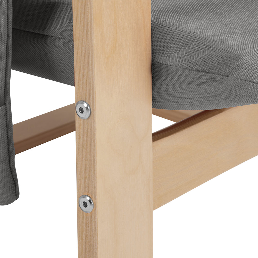 Sedia Poltrona Relax Ergonomica Rivestimento Cotone Grigio con Borsa 2 Scomparti