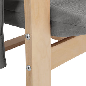 Sedia Poltrona Relax Ergonomica Rivestimento Cotone Grigio con Borsa 2 Scomparti