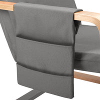 Sedia Poltrona Relax Ergonomica Rivestimento Cotone Grigio con Borsa 2 Scomparti
