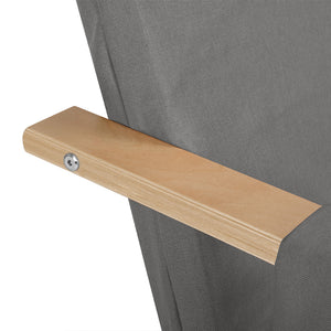 Sedia Poltrona Relax Ergonomica Rivestimento Cotone Grigio con Borsa 2 Scomparti