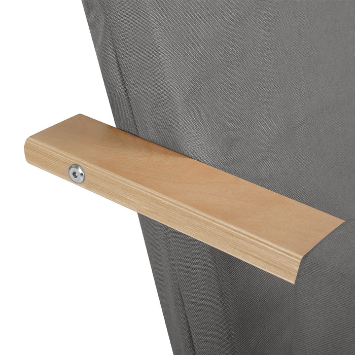 Sedia Poltrona Relax Ergonomica Rivestimento Cotone Grigio con Borsa 2 Scomparti