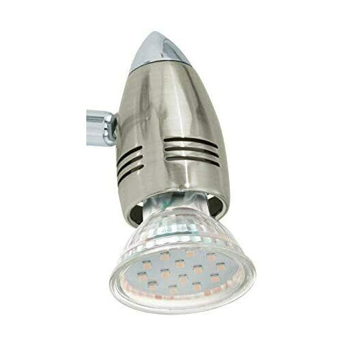 Lampada a binario 4 Faretti GU10 Led Plafoniera Nickel Cromo Interno Magnum EGLO