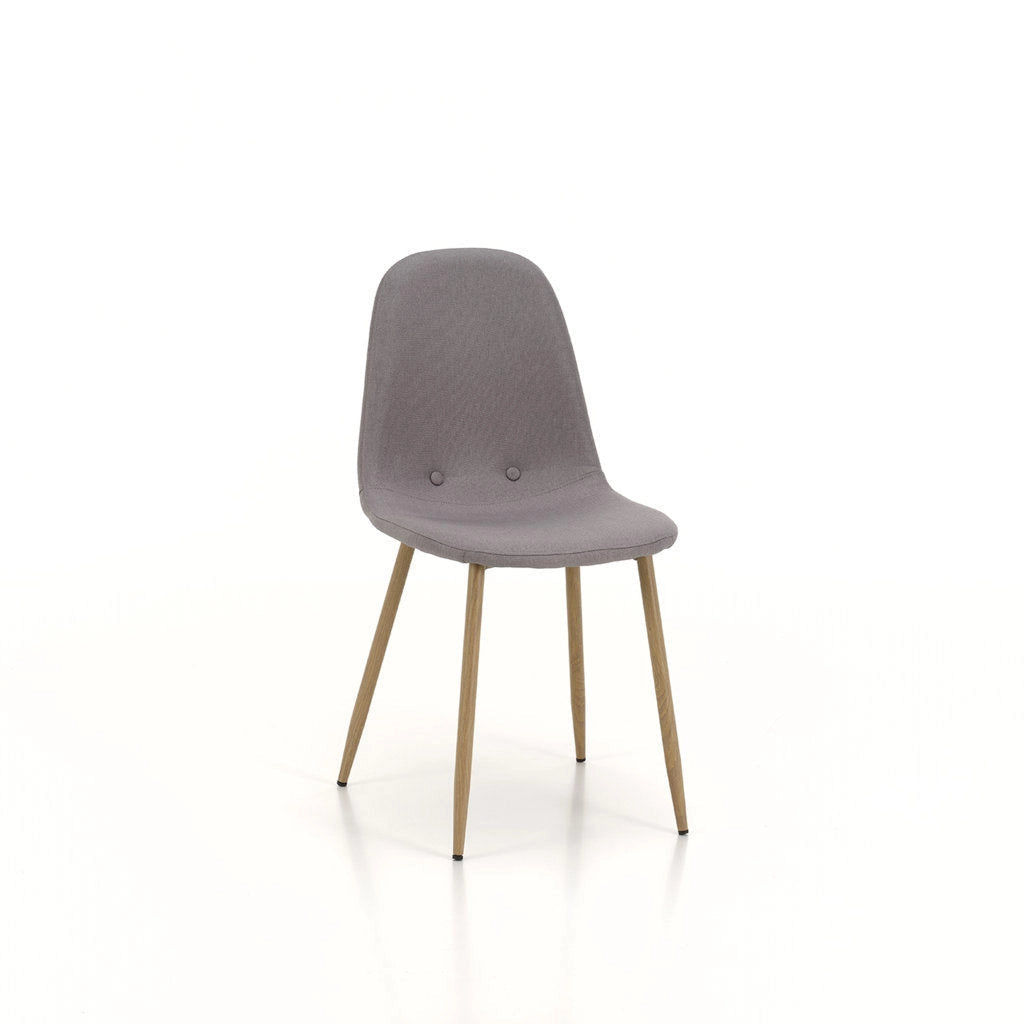 Set 4 Sedie 43,5x41,5x87,5 cm in Tessuto Grigio Chiaro