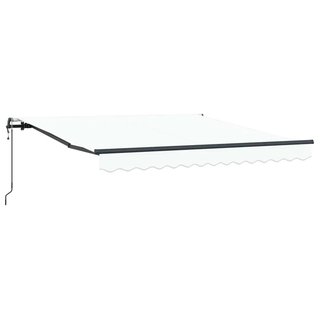 Tenda retrattile-Tenda parasole per balcone Bianco 350 x 250 cm Tessuto e Alluminio