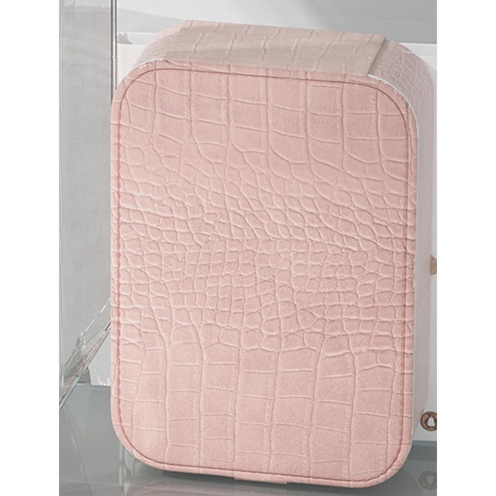 Trade Shop - Borsa Per Trucchi Con Specchio Illuminato Custodia Cosmetici Motivo A Coccodrillo Rosa -