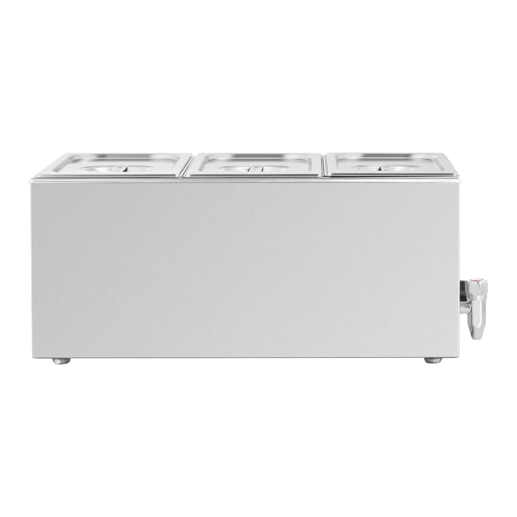 Scaldavivande/bagnomaria professionale 600 watt 3 x GN 1/3 rubinetto di scarico 14_0004219