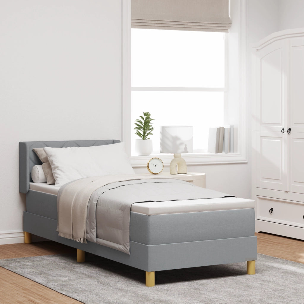 Letto a Box Spring  con Materasso Grigio Chiaro 80x200 cm Tessuto