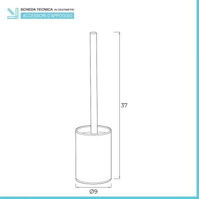 Portascopino bagno in acciaio inox finitura satinata e setole nere