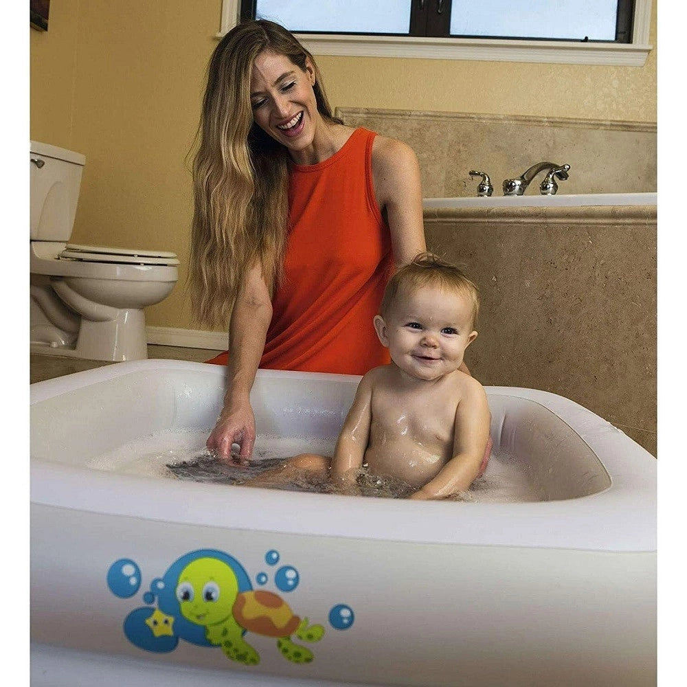 Trade Shop - Piscinetta Bagnetto Gonfiabile Per Bambini Portatile 86x86x25 Cm Viaggio 51116 -