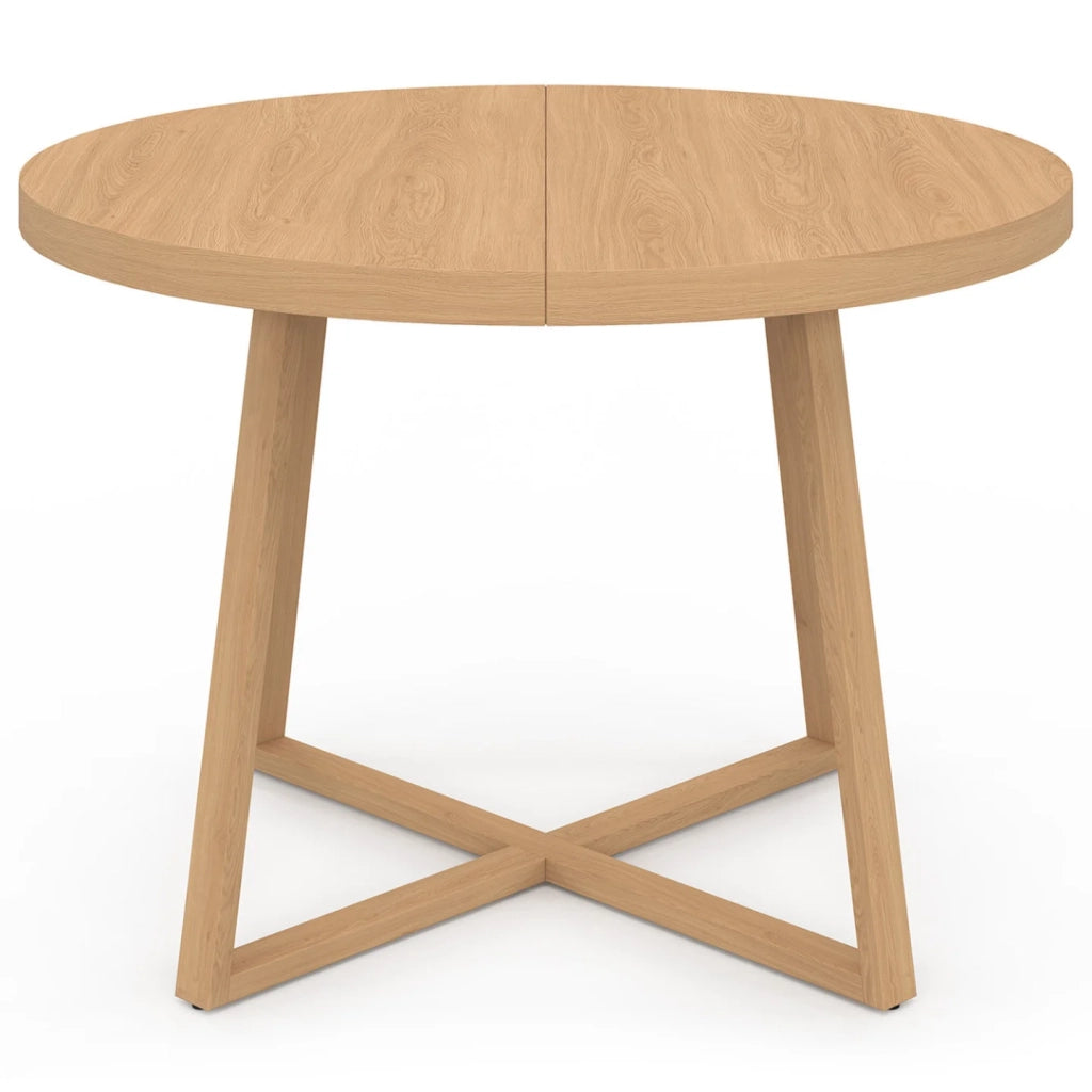 IDMarket - Tavolo da pranzo rotondo SELMA per 4-6 persone effetto faggio 110 cm